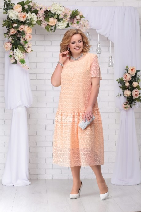 Платье Нинель Шик 7241 персик размер 54-62 #1