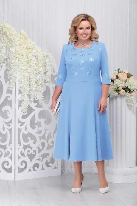 Вечернее платье Нинель Шик 2210 голубой размер 56-64 #1