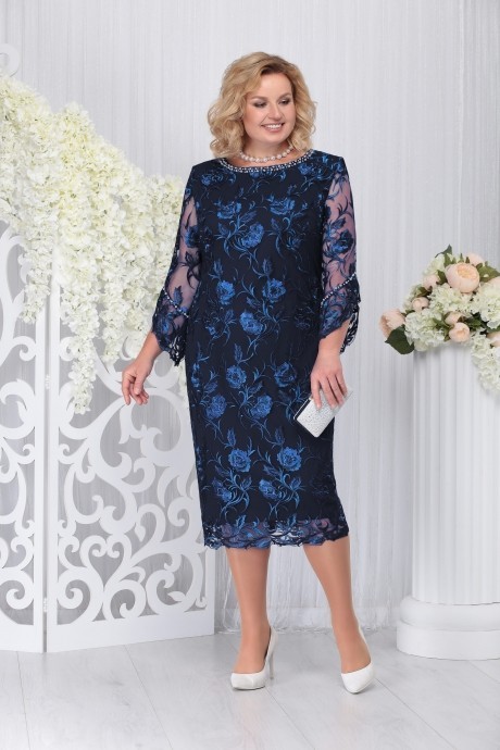 Вечернее платье Нинель Шик 5729 темно-синий размер 54-62 #1