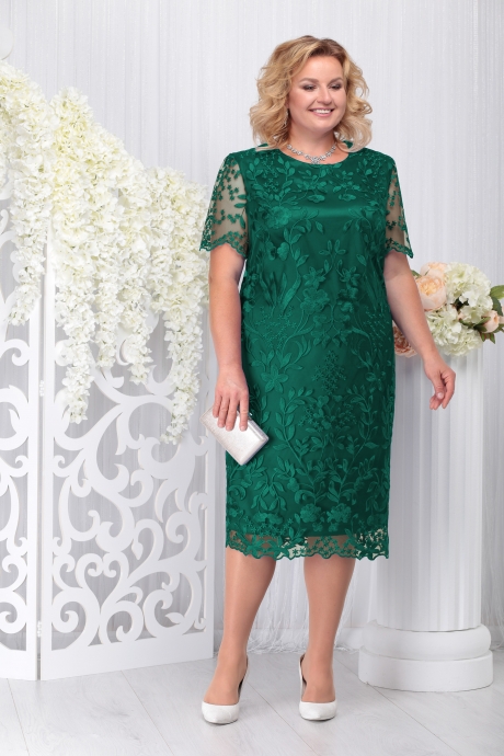 Вечернее платье Нинель Шик 7231 изумруд размер 56-64 #1