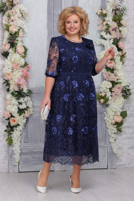 Вечернее платье Нинель Шик 7262 темно-синий размер 52-60 #1