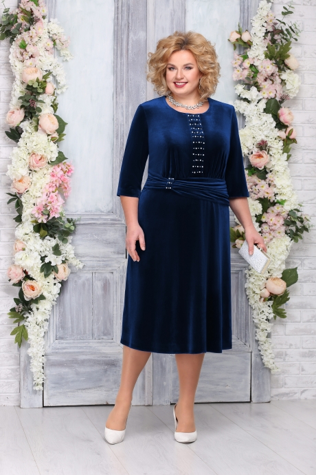 Вечернее платье Нинель Шик 7265 темно-синий размер 54-62 #1