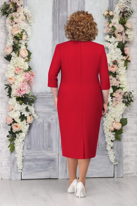 Вечернее платье Нинель Шик 2246 красный размер 58-66 #2