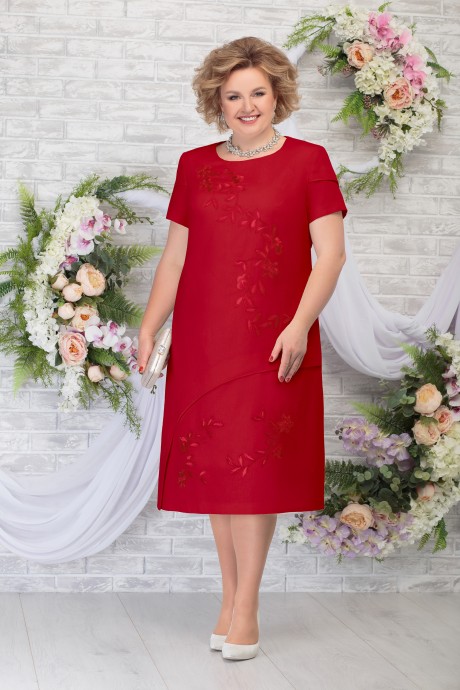 Платье Нинель Шик 5814 красный размер 56-64 #1