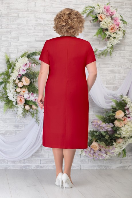 Платье Нинель Шик 5814 красный размер 56-64 #2