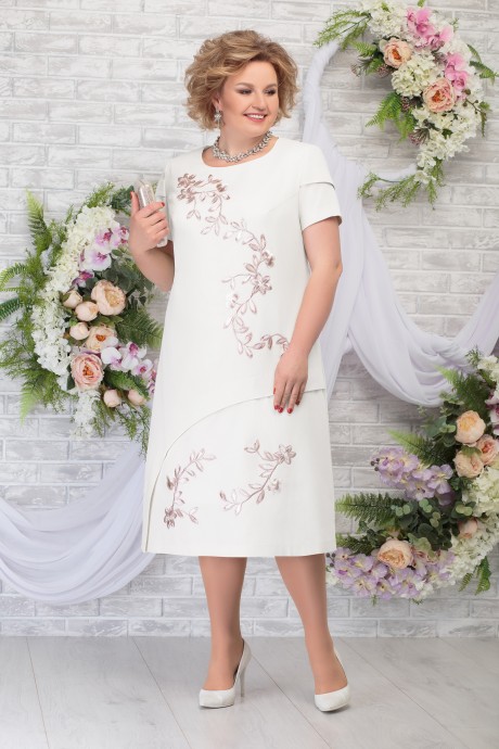 Платье Нинель Шик 5814 молочный размер 56-64 #1