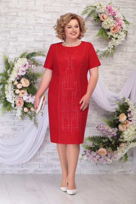 Платье Нинель Шик 5785 красный размер 54-62 #1