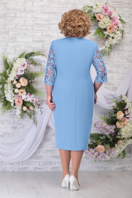 Вечернее платье Нинель Шик 7288 голубой размер 56-64 #2