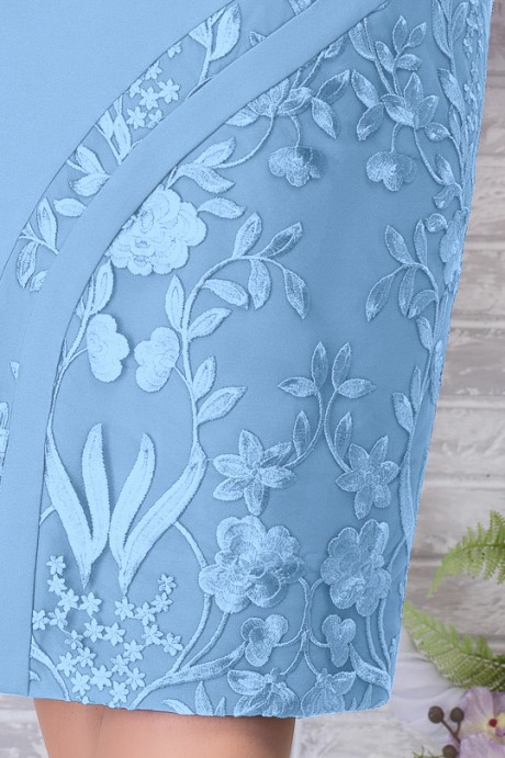 Вечернее платье Нинель Шик 7288 голубой размер 56-64 #3
