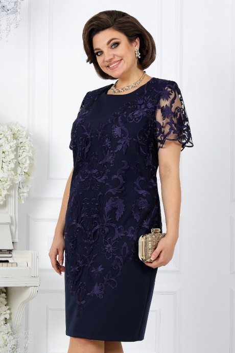 Вечернее платье Нинель Шик 7289 темно-синий размер 56-64 #4