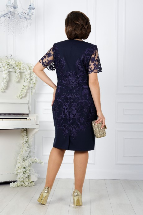 Вечернее платье Нинель Шик 7289 темно-синий размер 56-64 #8