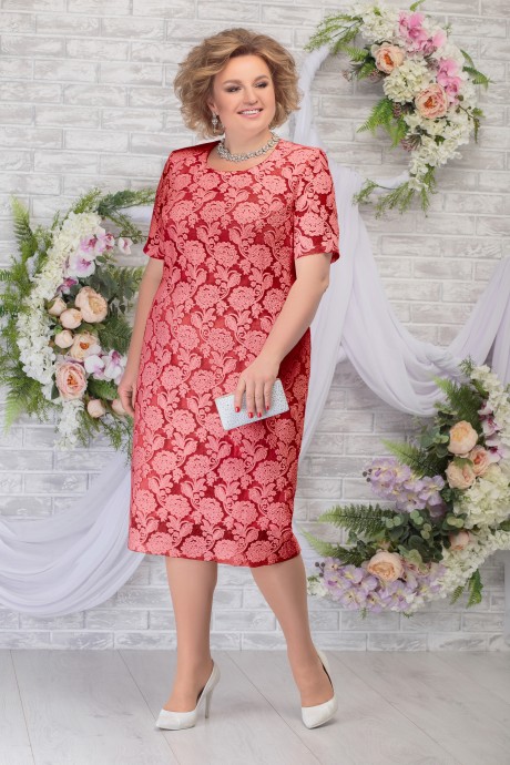 Вечернее платье Нинель Шик 7286 малиновый размер 54-62 #1