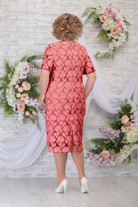 Вечернее платье Нинель Шик 7286 малиновый размер 54-62 #2