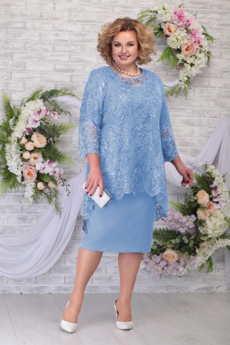 Вечернее платье Нинель Шик 5842 голубой размер 54-66 #1