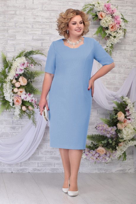 Вечернее платье Нинель Шик 5842 голубой размер 54-66 #3