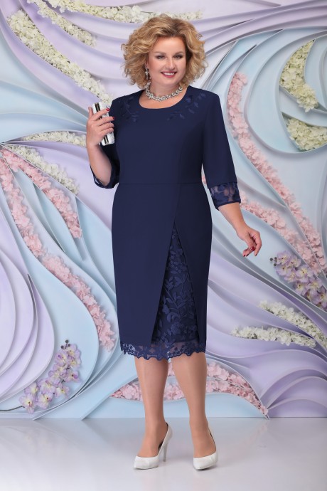 Вечернее платье Нинель Шик 2361 темно-синий размер 52-60 #1
