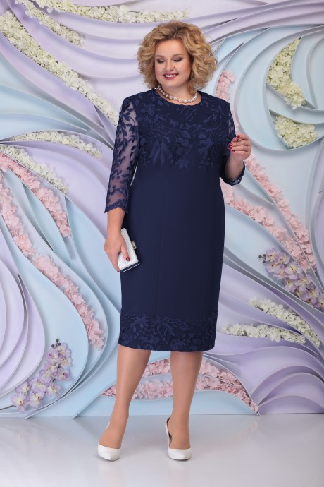Вечернее платье Нинель Шик 7297 темно-синий размер 58-66 #1