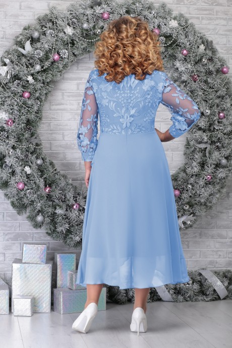 Вечернее платье Нинель Шик 5813 голубой размер 54-62 #2
