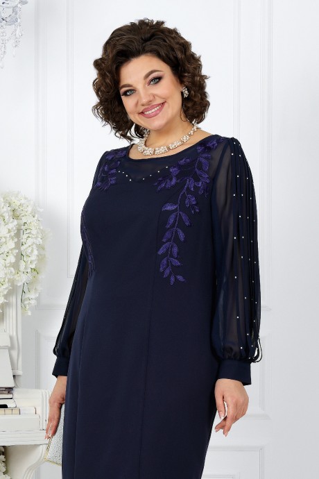 Вечернее платье Нинель Шик 5815 темно-синий размер 52-60 #4