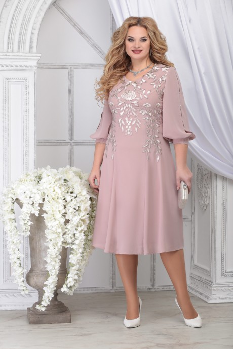 Вечернее платье Нинель Шик 5822 пудра размер 48-62 #1