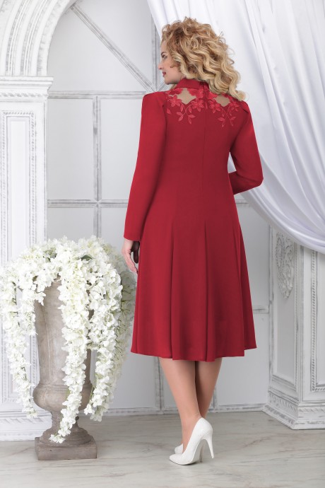 Вечернее платье Нинель Шик 5823 красный размер 48-62 #2