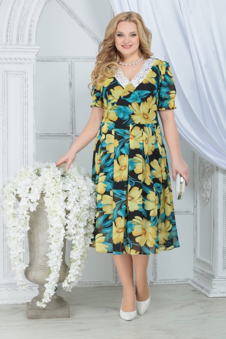 Платье Нинель Шик 7318 жёлтые ромашки размер 52-60 #1