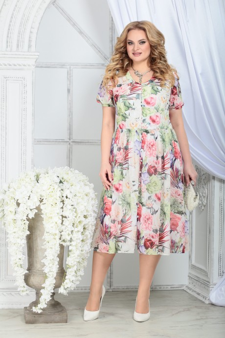 Платье Нинель Шик 7325 цветы размер 52-60 #1