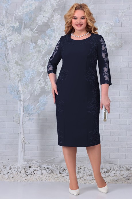 Вечернее платье Нинель Шик 5848 синий размер 52-60 #1