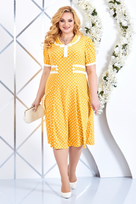 Платье Нинель Шик 7373 желтый размер 52-60 #1