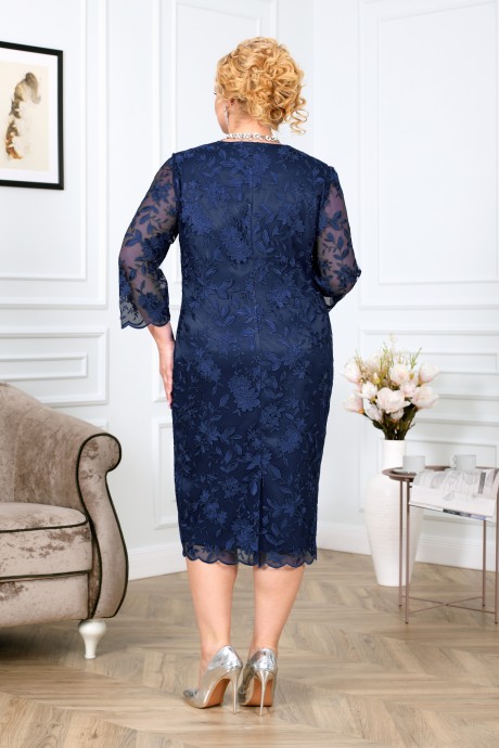 Вечернее платье Нинель Шик 5919 синий размер 54-62 #2