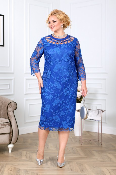 Вечернее платье Нинель Шик 5919 василек размер 54-62 #4
