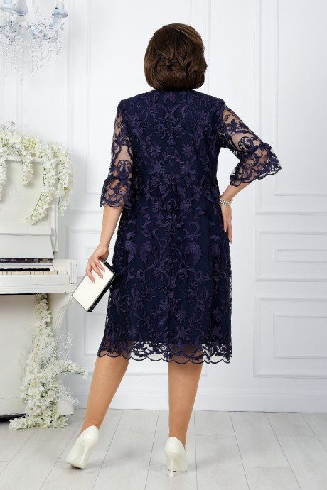 Вечернее платье Нинель Шик 7372 синий размер 52-60 #4