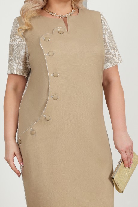 Платье Нинель Шик 5961 бежевый размер 52-60 #4