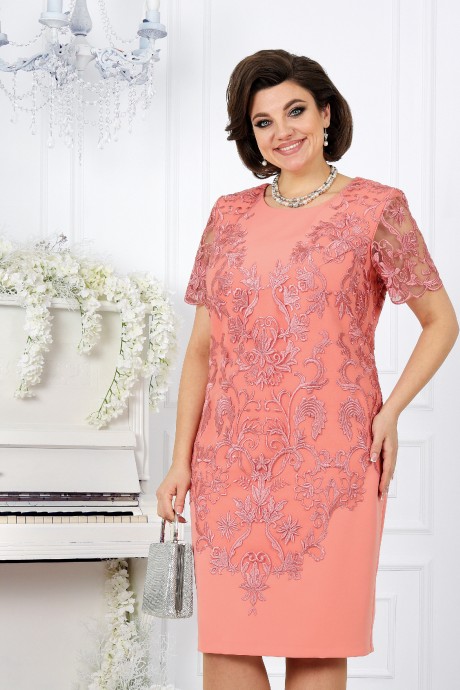 Вечернее платье Нинель Шик 5909 коралловый размер 48-62 #3