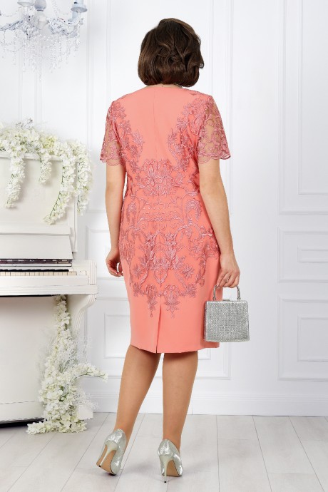 Вечернее платье Нинель Шик 5909 коралловый размер 48-62 #7