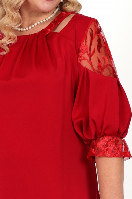 Вечернее платье Нинель Шик 5975 красный размер 52-60 #3