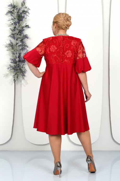 Вечернее платье Нинель Шик 5976 красный размер 52-60 #5