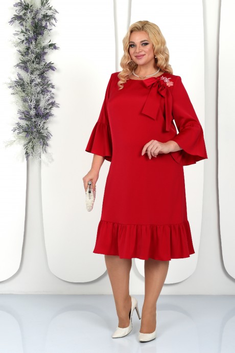 Вечернее платье Нинель Шик 5974 красный размер 46-54 #3