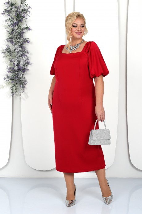 Вечернее платье Нинель Шик 7435 красный размер 52-60 #2