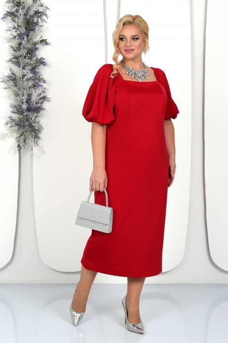 Вечернее платье Нинель Шик 7435 красный размер 52-60 #3