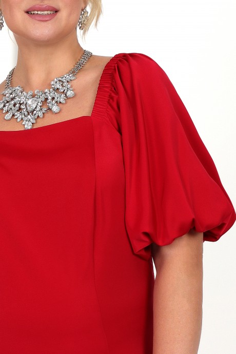 Вечернее платье Нинель Шик 7435 красный размер 52-60 #5