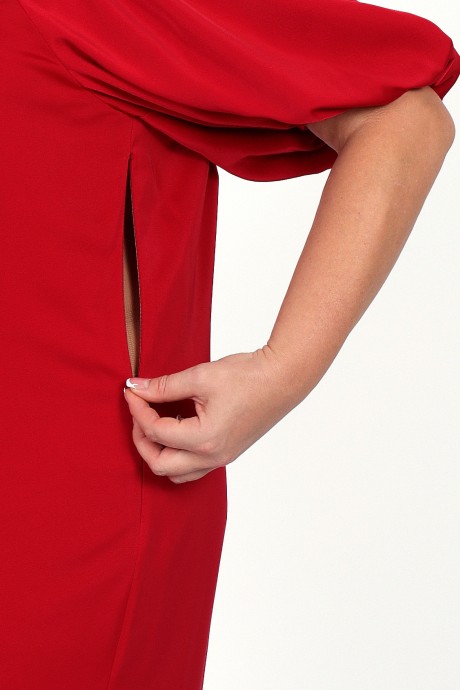 Вечернее платье Нинель Шик 7435 красный размер 52-60 #7