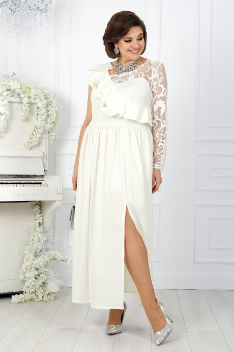 Вечернее платье Нинель Шик 5985 молочный размер 46-54 #3