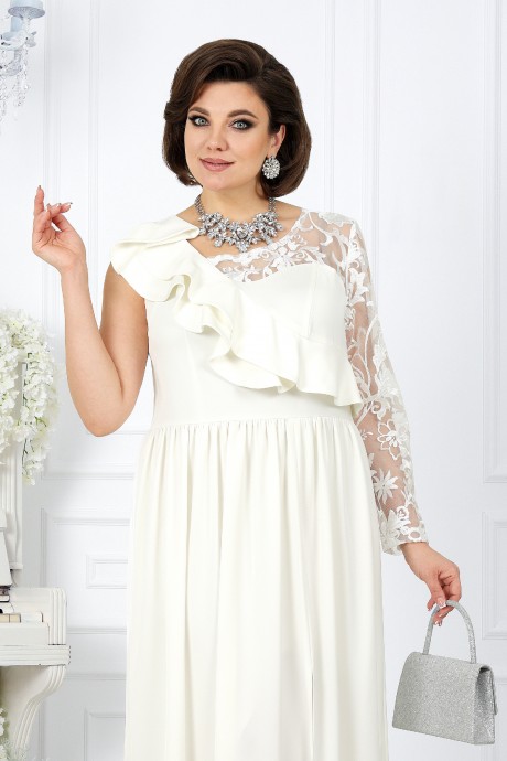 Вечернее платье Нинель Шик 5985 молочный размер 46-54 #4