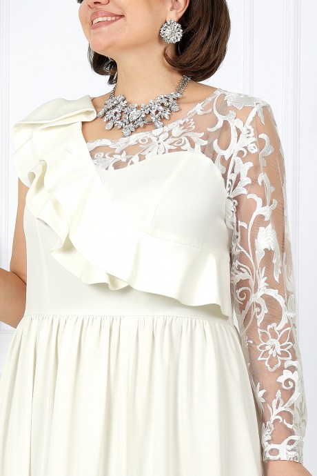 Вечернее платье Нинель Шик 5985 молочный размер 46-54 #7