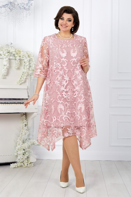 Вечернее платье Нинель Шик 7431 розовый размер 52-60 #2