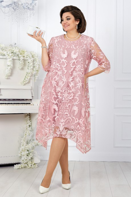 Вечернее платье Нинель Шик 7431 розовый размер 52-60 #3