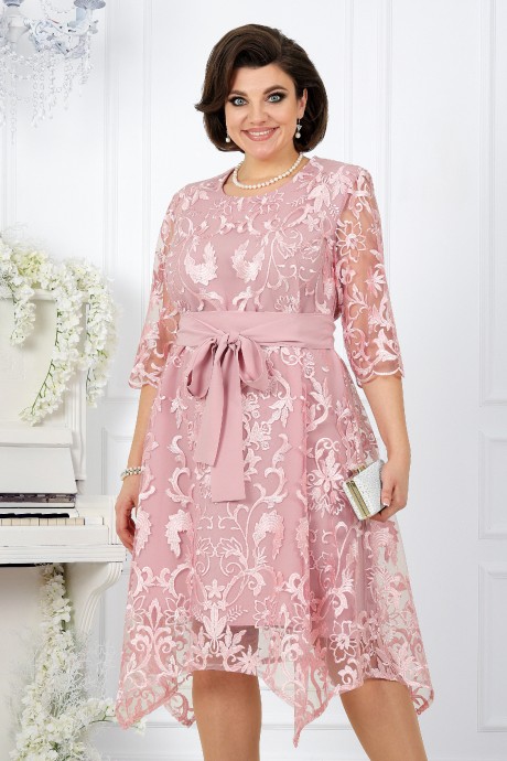 Вечернее платье Нинель Шик 7431 розовый размер 52-60 #4