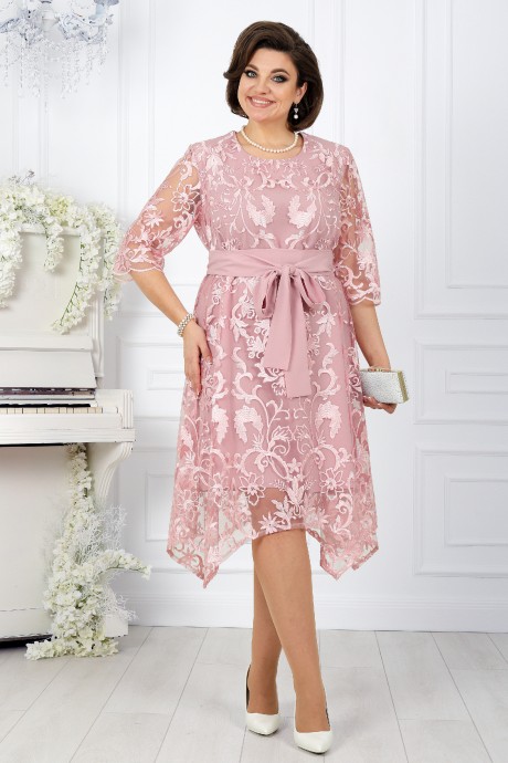 Вечернее платье Нинель Шик 7431 розовый размер 52-60 #5