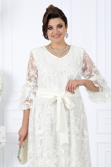 Вечернее платье Нинель Шик 7436 молочный размер 52-60 #4